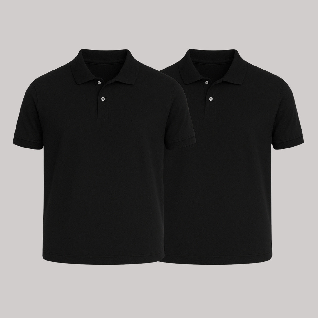 Kit 2 Camisas Gola Polo Masculina Algodão Piquet Confortável Casual Algodão confortável em Oferta na Shopee
