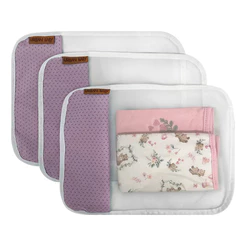 Kit 3 Saquinhos Maternidade Multiuso Organizador Trocas Rosa