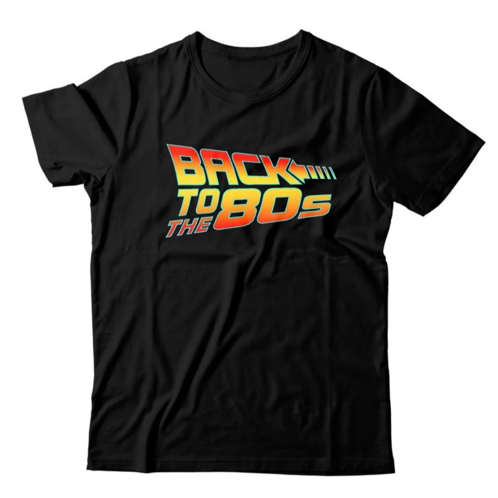 T-shirt Camiseta Camisa Masculina Feminina  Preta Algodão Básica Casual De Volta Anos 80 Estampada Unissex Algodão Envio