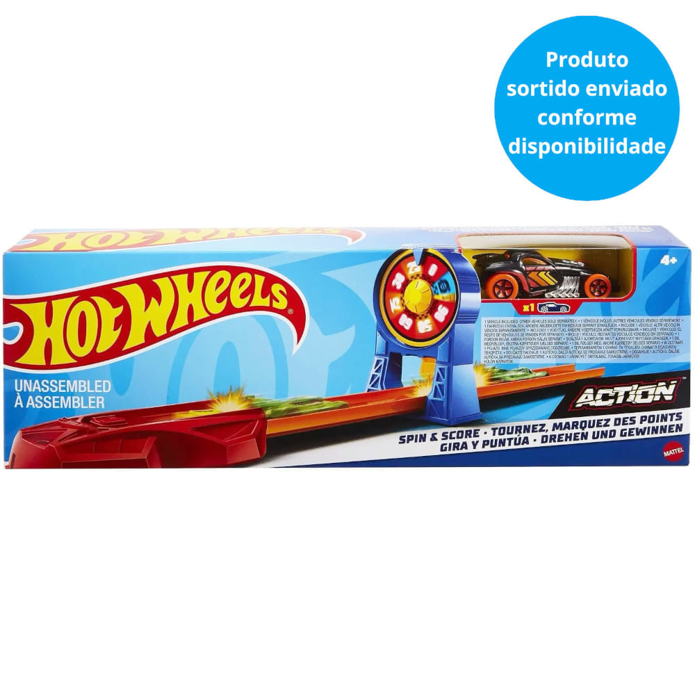 Pista com Lançador e Carrinho Hot Wheels - Action - Sortido - Mattel - Mom & Baby