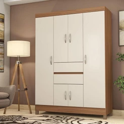 Guarda Roupa Solteiro Ambiente Ecom 2 Amêndola Touch Off White – Demóbile