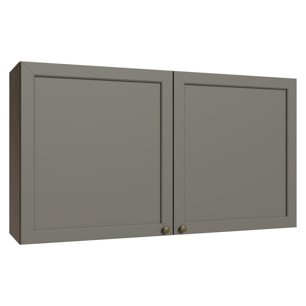 Armário Aéreo 120 cm 2 Portas Rustic/Cinza Vik Madesa