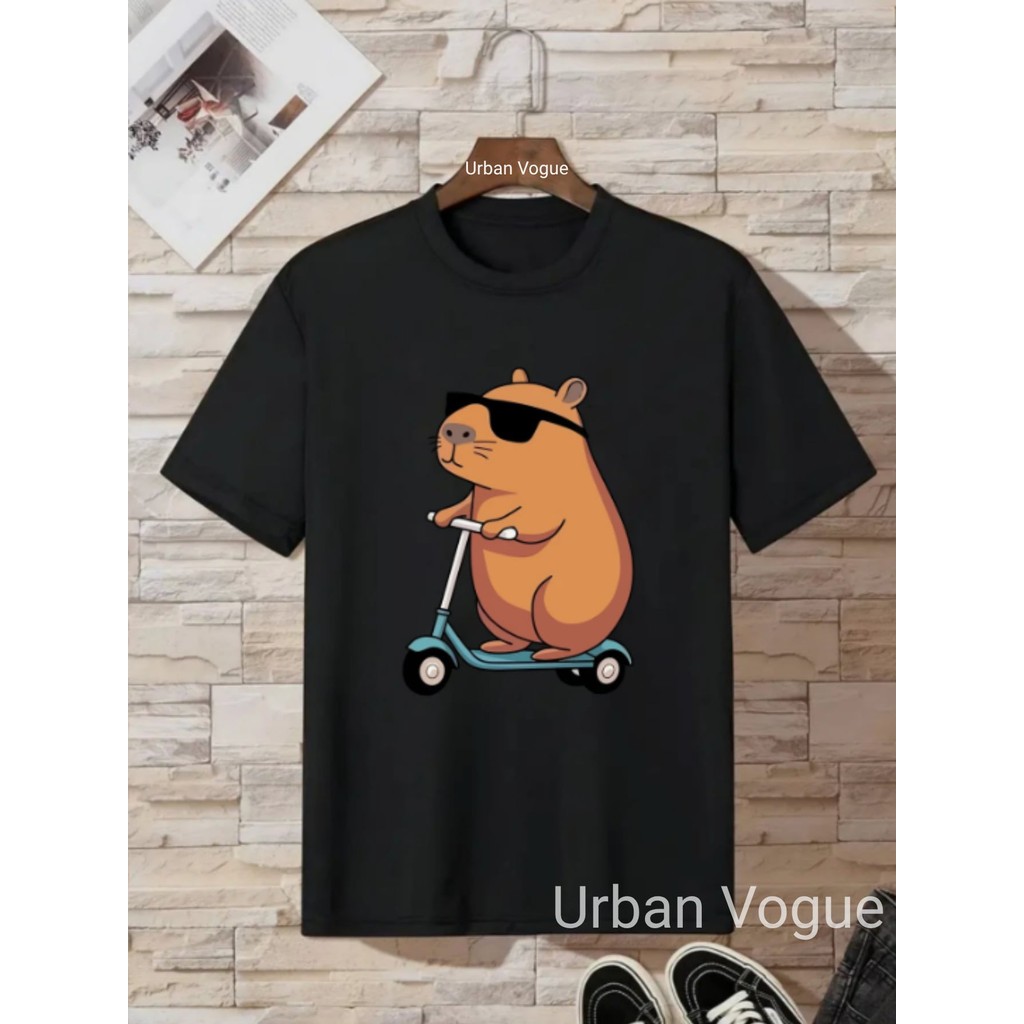 Camiseta infantil menino Capivara de Patinete 100% Algodão Juvenil e Infantil Unissex Game Upgrade Menino Menina