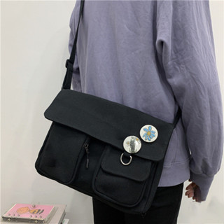 Bolsa Transversal Estilo Vintage Mochila Crossbody em Lona para Jovens em Oferta na Shopee