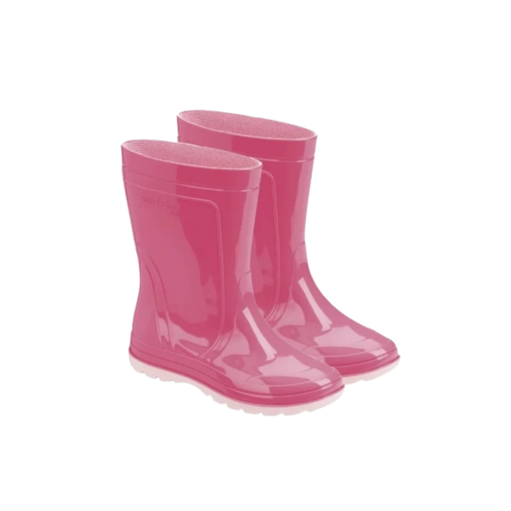 Bota Infantil Meia Rosa Galocha Chuva Roça Escolar Grandene
