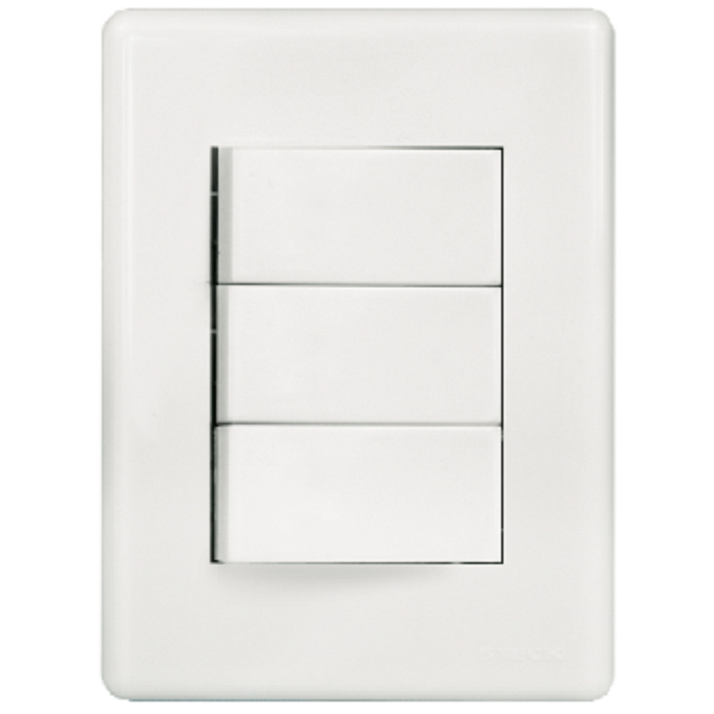 CONJUNTO 3 INTERRUPTOR SIMPLES 10A-250V 4X2 SLEEK MARGIRIUS