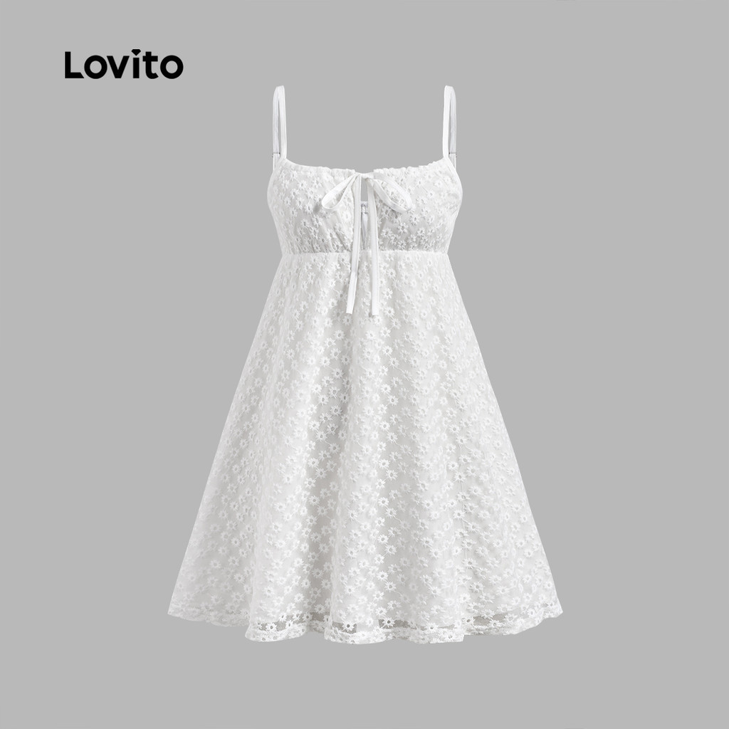 (Trendy) Lovito Vestido Elegante Vestido Liso Com Cadarço Para Mulheres L106AD156 - Women Clothes