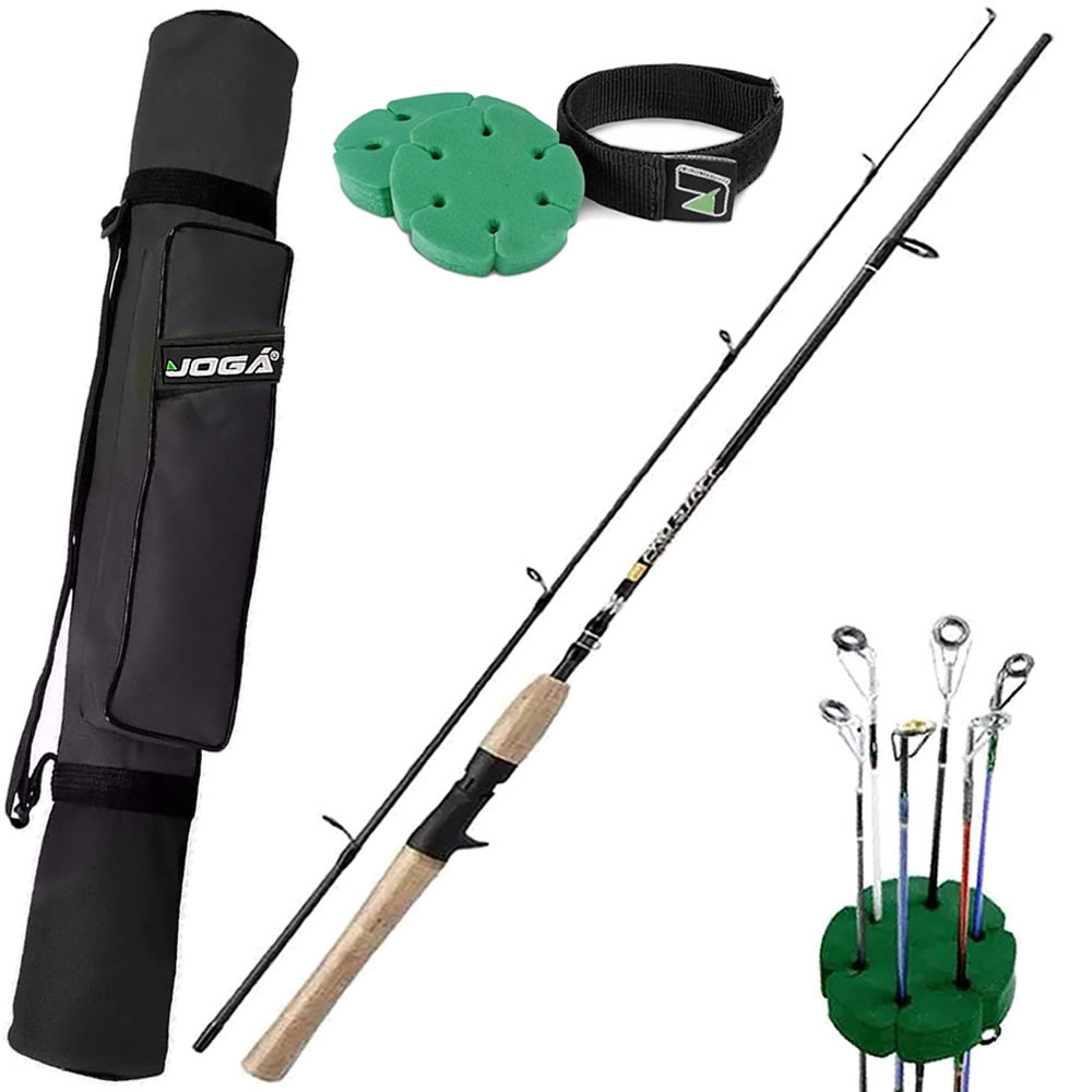 Vara De Carbono Staff 1,68mts 20lbs Carretilha + Porta Varas com Organizador