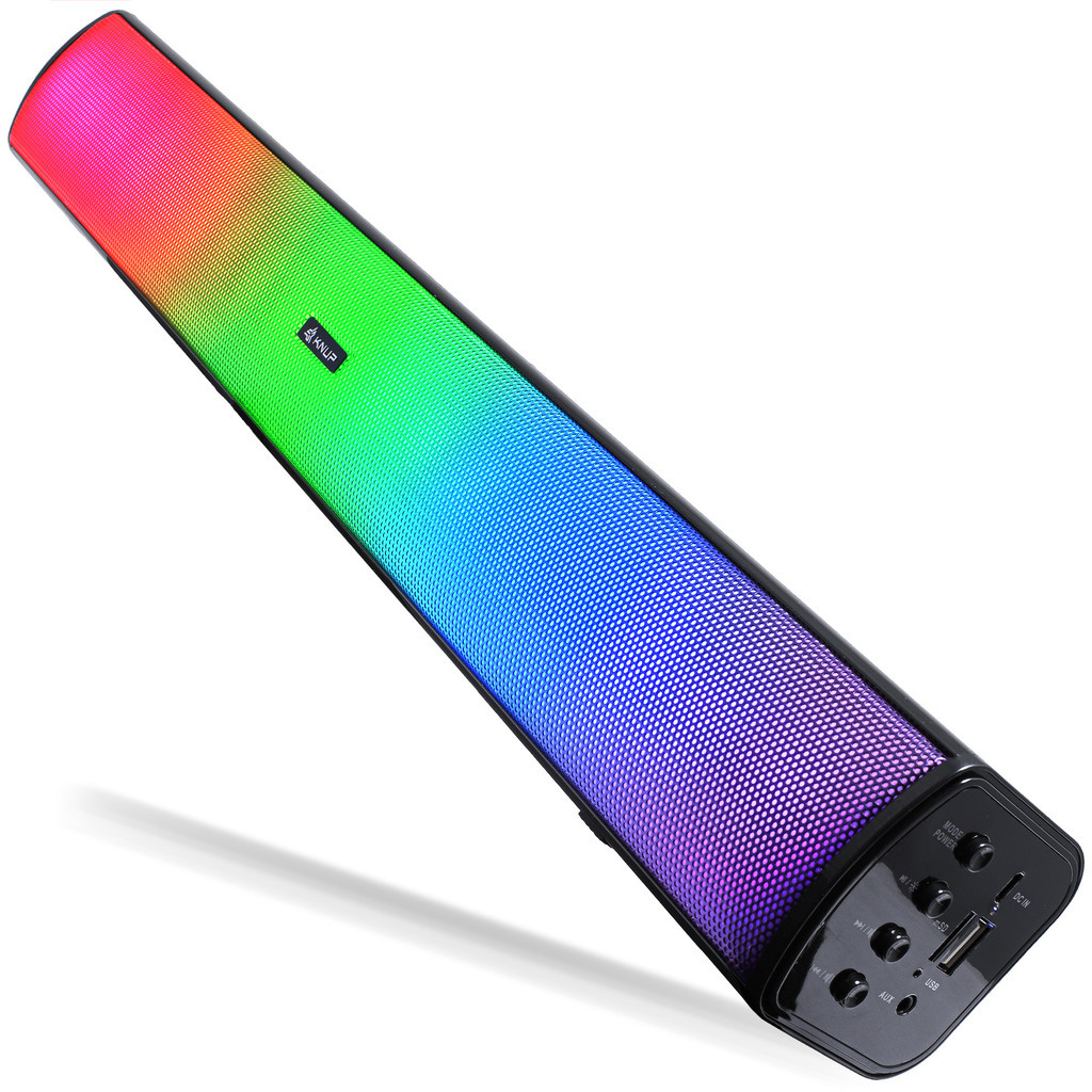Caixa De Som Bluetooth Soundbar Sem Fio RBG Suporte De Parede P2 Rádio FM Tv Smart Pc Notebook Sd Usb