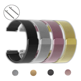 Pulseira Metal Milanês 20mm 22mm Amazfit GTR GTS Bip Active 2 Galaxy Watch Aço Inox Universal Esport