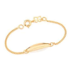Pulseira Para Bebês Com Plaquinha Banhado Ouro 12cm 550305 Comprimento 12 Cm Rommanel Original