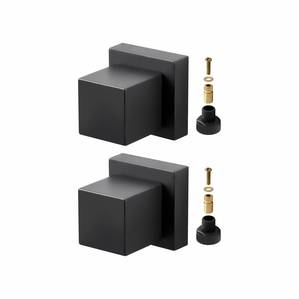 Kit 2 Acabamentos Registro Quadrado Preto Fosco Padrão Docol em Oferta na Shopee