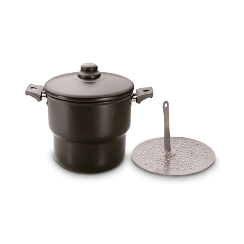 Cuscuzeira Eirilar Antiaderente com Tampa de Vidro Grafite 18cm - Home Appliances