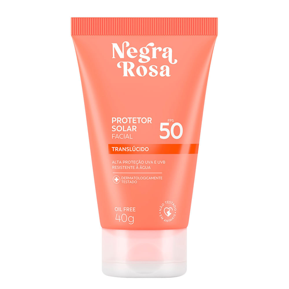Protetor Solar Facial Negra Rosa Translúcido FPS 50 Oil Free 40g - Beauty
