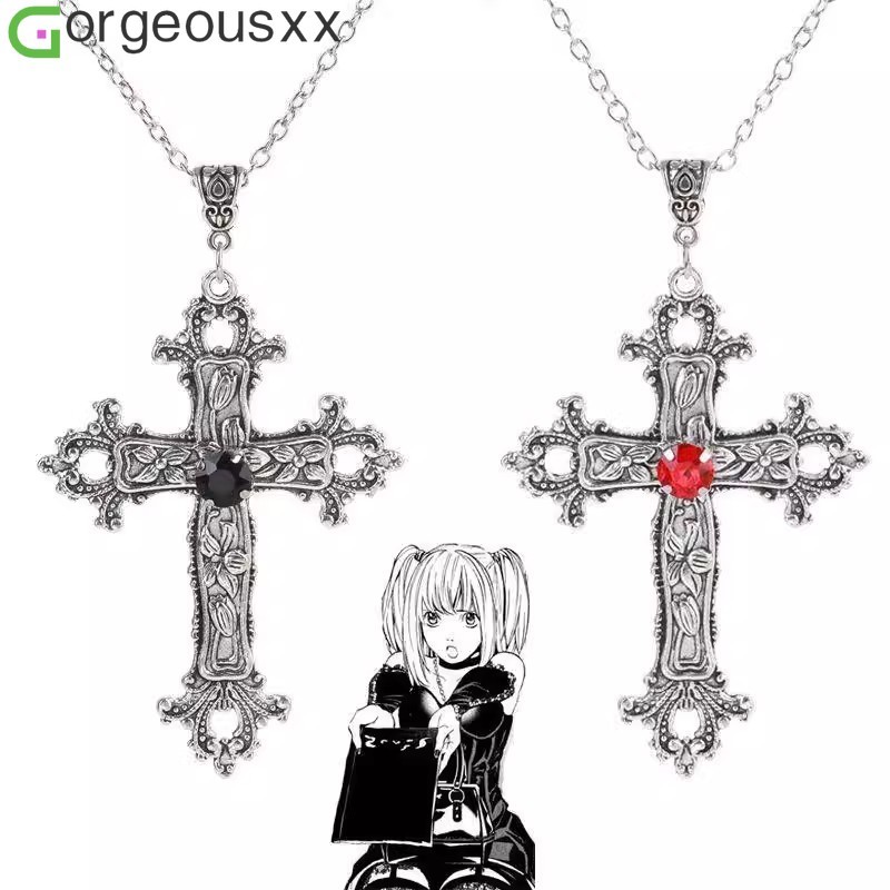 [Gorgeousxx] Colar Com Pingente De Cruz Punk Y2K Para Mulheres , Gótico Vintage Corrente , Joias De Festa
