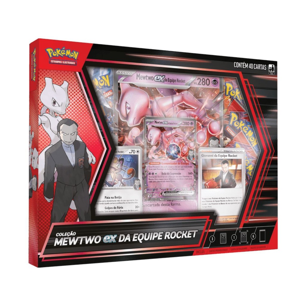 Box Pokémon Mewtwo Ex Da Equipe Rocket - Copag