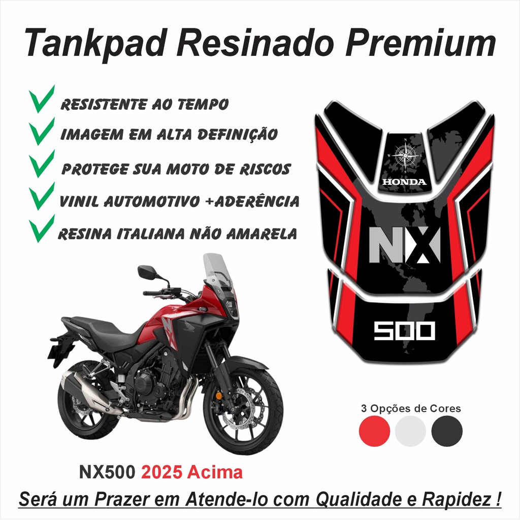 Adesivo Protetor De Tanque Moto Nova Honda NX 500 2025+