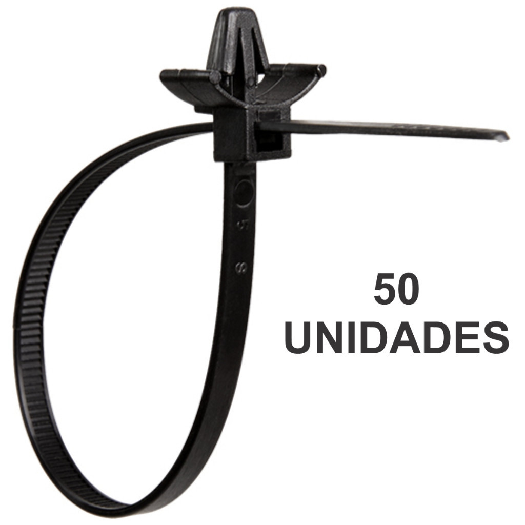 50 Unidades Abraçadeira com Clip de Nylon - Resistente 200 x 4,6 mm em Oferta na Shopee