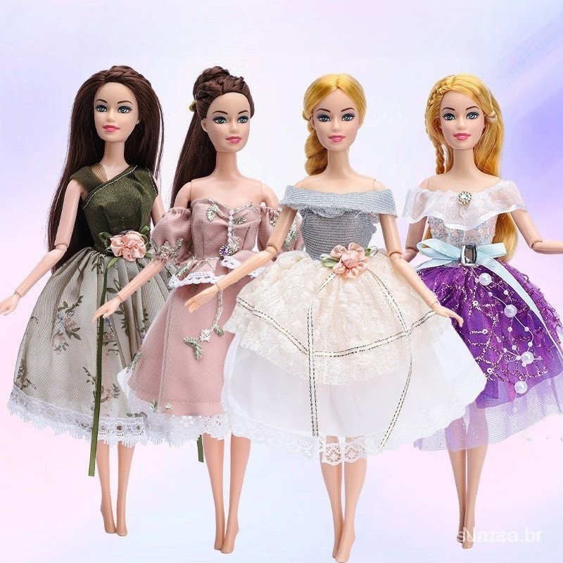 [DIY] Roupas de Boneca de 30cm, Vestido de Princesa, Brinquedo para Meninas