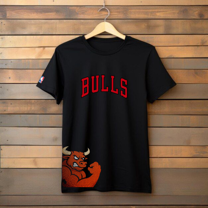 Camiseta Bulls Unissex T-shirt Estampada Masculino Basquete Blusa Tourinho Feminina Streetwear Algodão