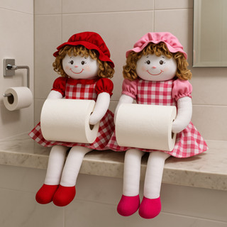 Porta Papel Higiênico Boneca Xadrez Decoração para Banheiro em Oferta na Shopee