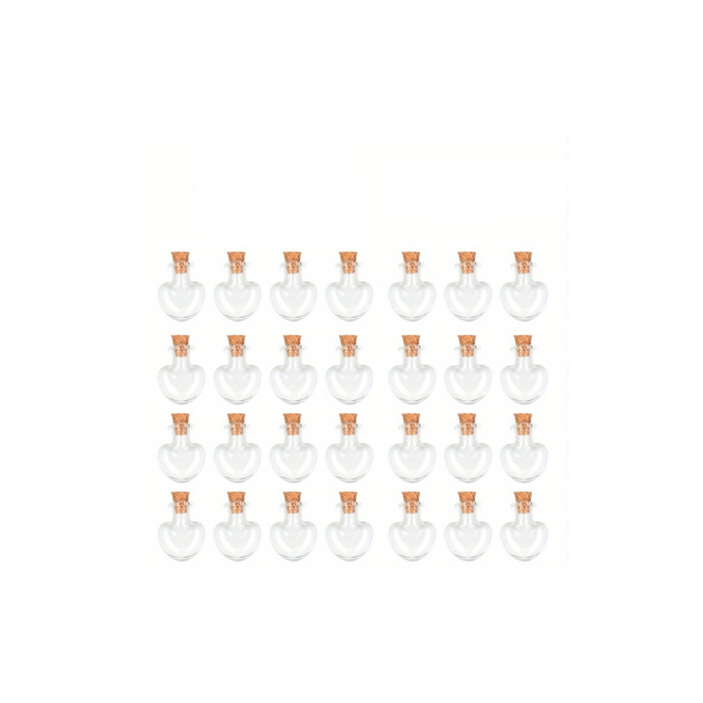 Kit 10 Mini Garrafas de Vidro em Forma de Coração – Com Tampa Decoração, Lembrancinhas e DIY