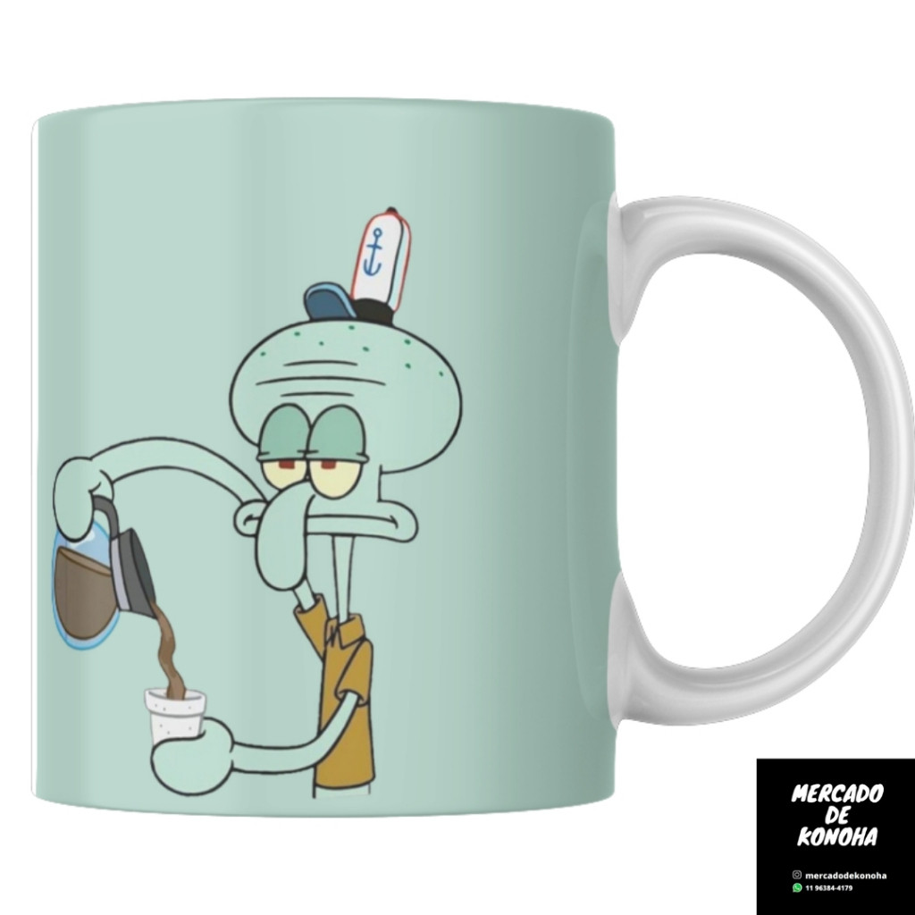 caneca lula molusco bob esponja desenhos animados anime nerd geek mais vendidos promoção