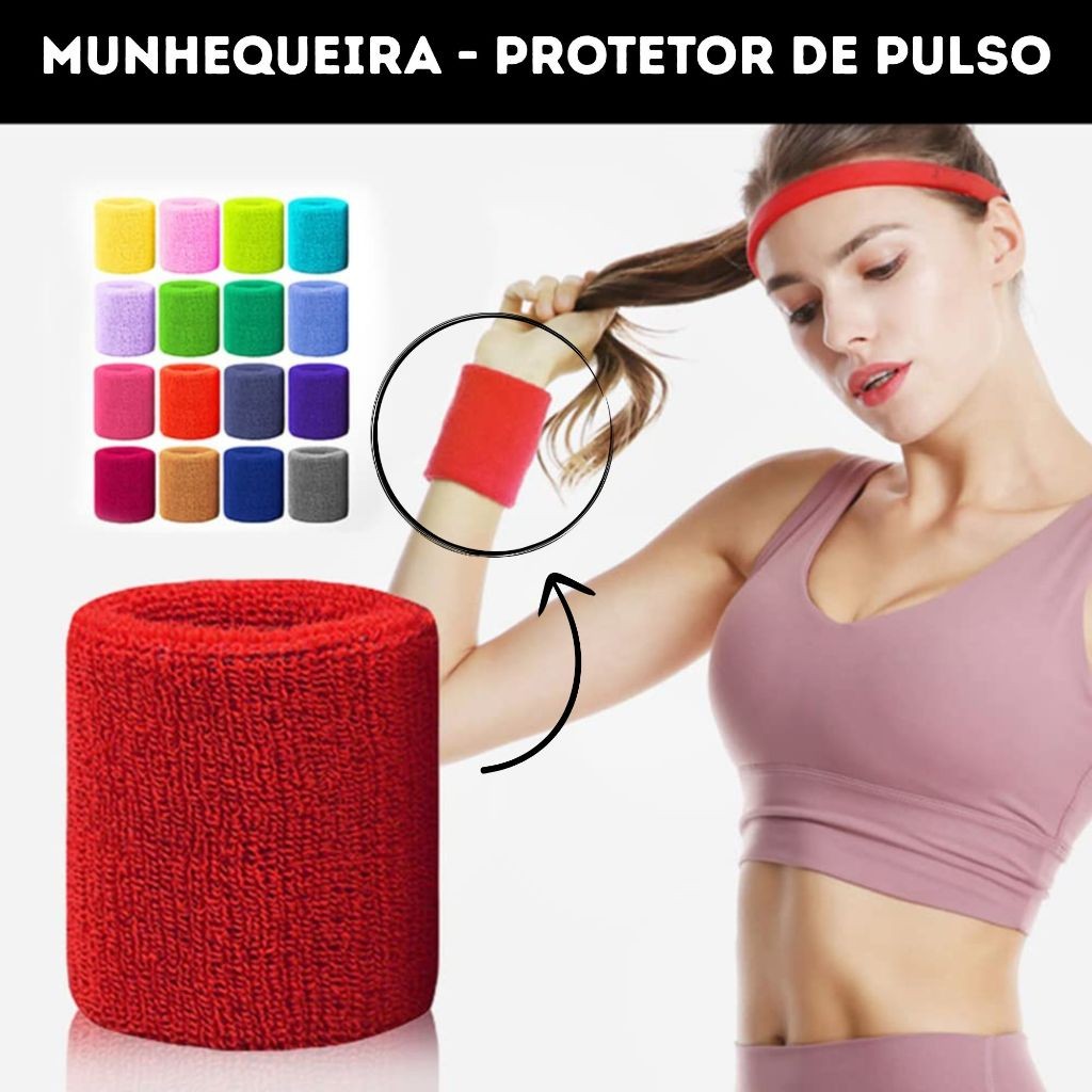 Kit de 30 Munhequeira Toalha Pulso Algodão Unissex Masculino Feminino Tênis Academia
