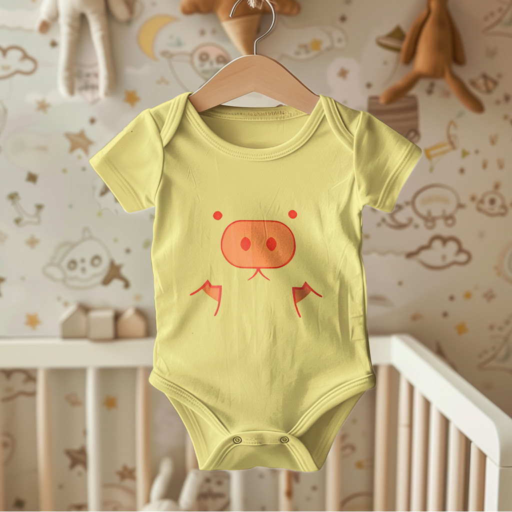 Body Infantil Personalizado Porquinho Minimalista e Divertido Design Minimalista