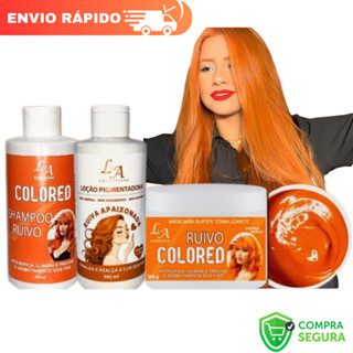 Combo Completo Ruivo Tonalizante Shampoo + Loção e Máscara Hidrata, Tonaliza e Prolonga a Cor em Oferta na Shopee