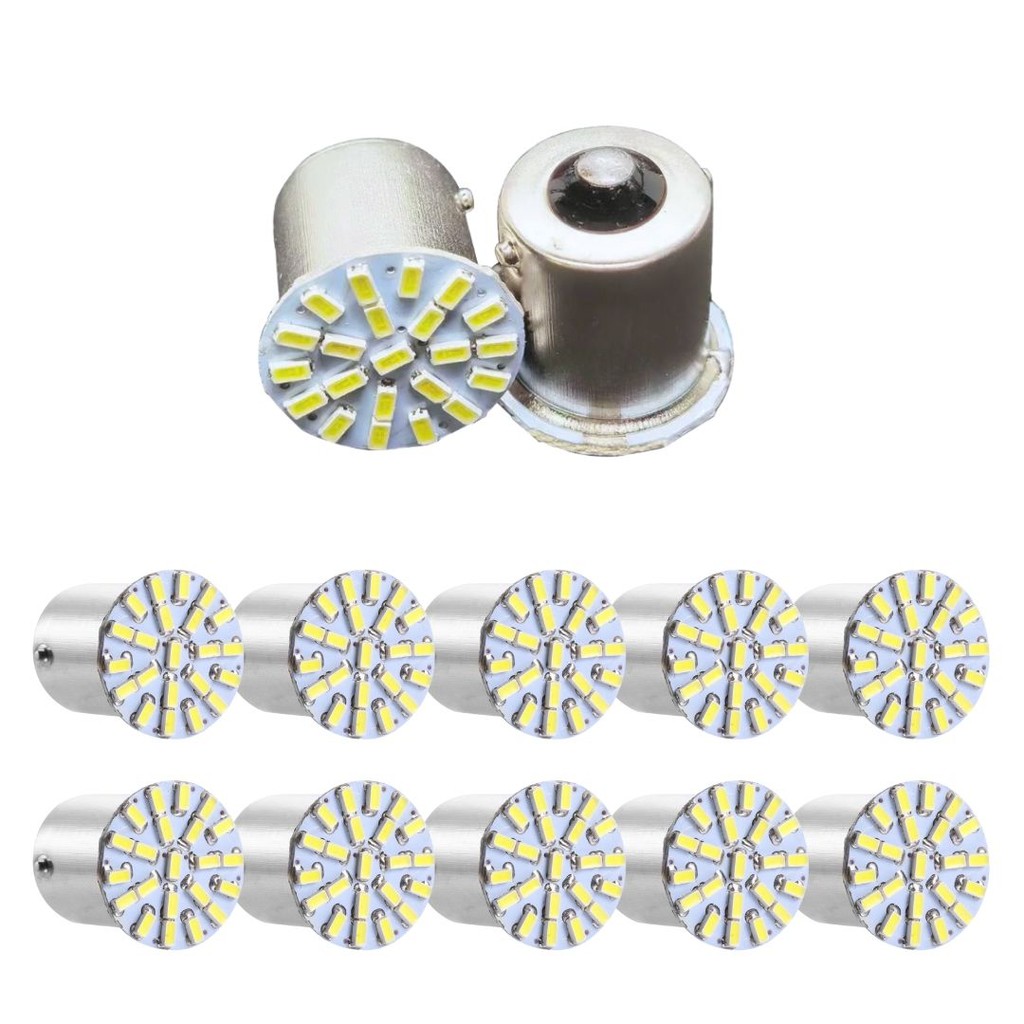 KIT 10 LAMPADA 22 LED BAU15S 1 POLO PY21W 1056 3014 BRANCO 12V em Oferta na Shopee