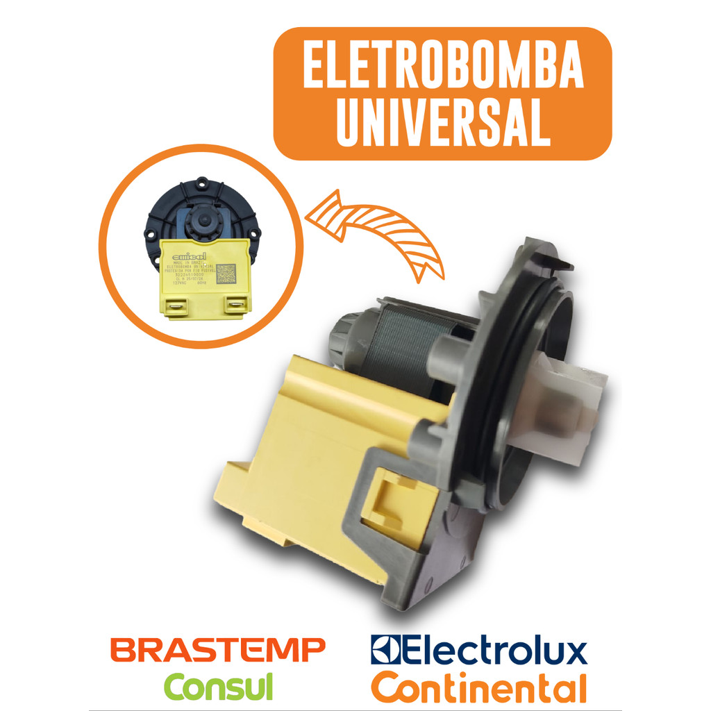 Bomba Eletrobomba de Maquina de Lavar diversas lavadoras Universal de 7 à 17 KG Universal 127v