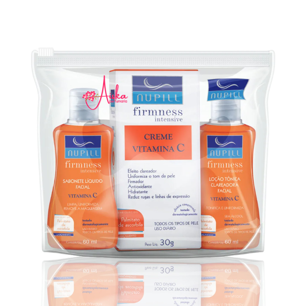 Nupill Kit Viagem Vitamina C Sab Líq 60ml+Creme Vitamina C 30g+Loção Tônica Facial 60ml