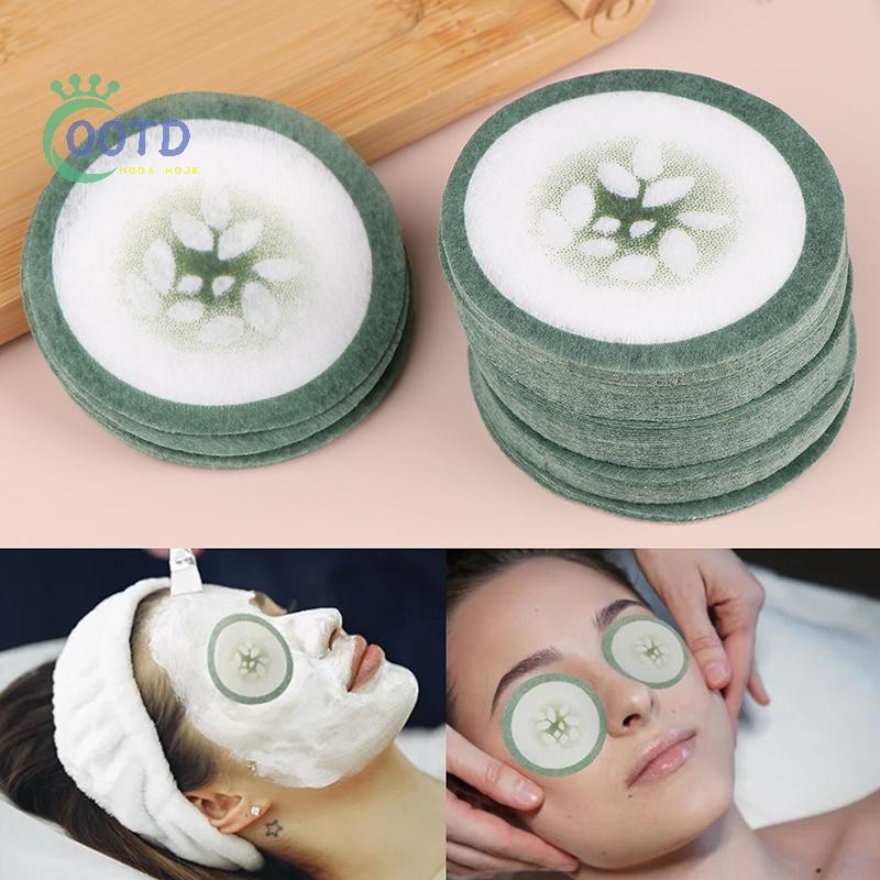Moda Hoje 100pcs Máscara De Limpeza Para Os Olhos Descartável Almofadas Almofada Criativa Pepino Verde Impresso Folha De