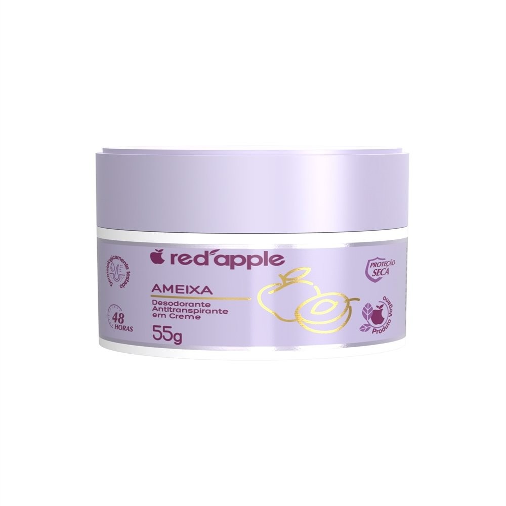 Desodorante Red Apple Creme Apple Ameixa 50g em Oferta na Shopee