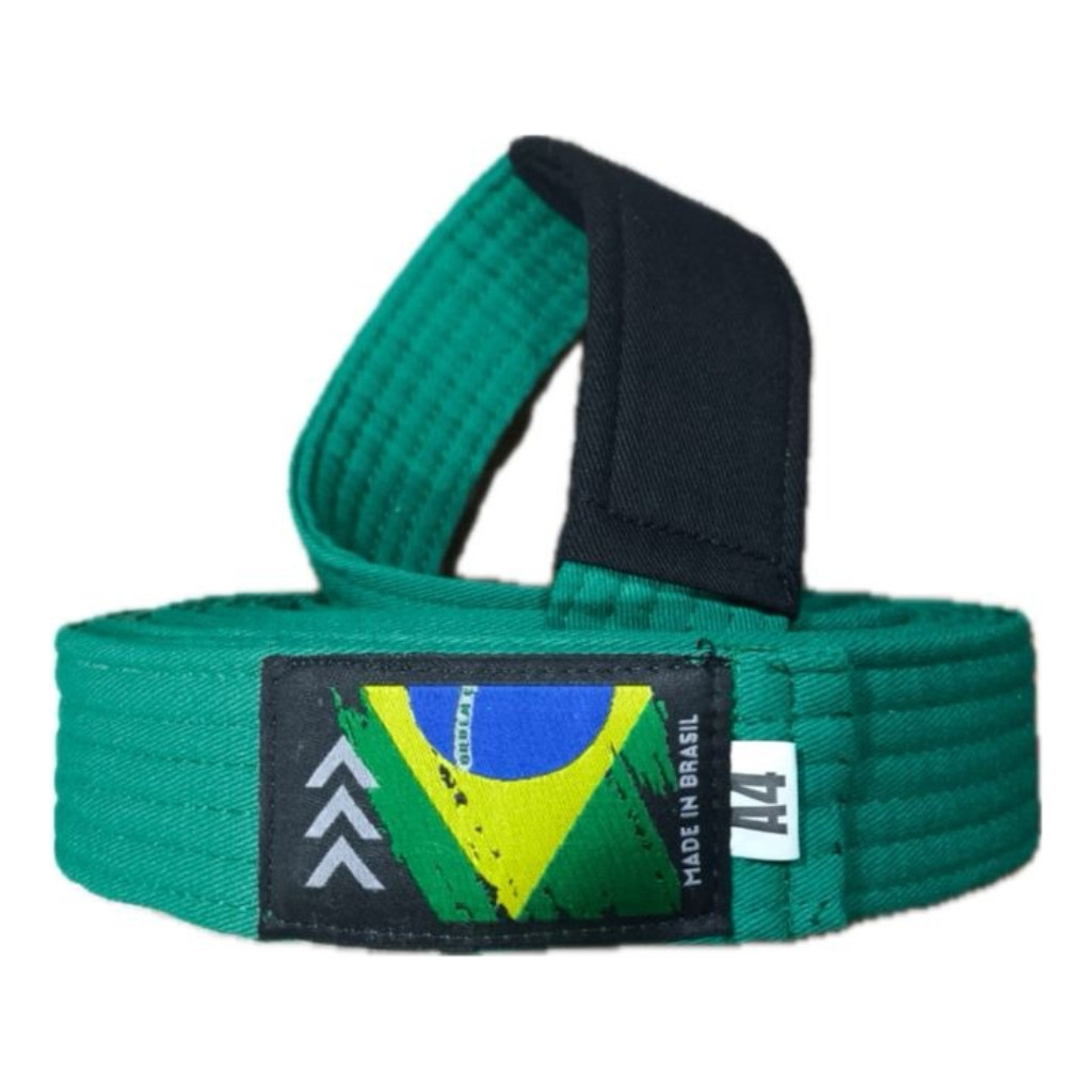 Faixa Infantil Jiu Jitsu Algodão Premium EVA Ponta Preta 6 Costuras Etiqueta Bordada Acabamento Profissional