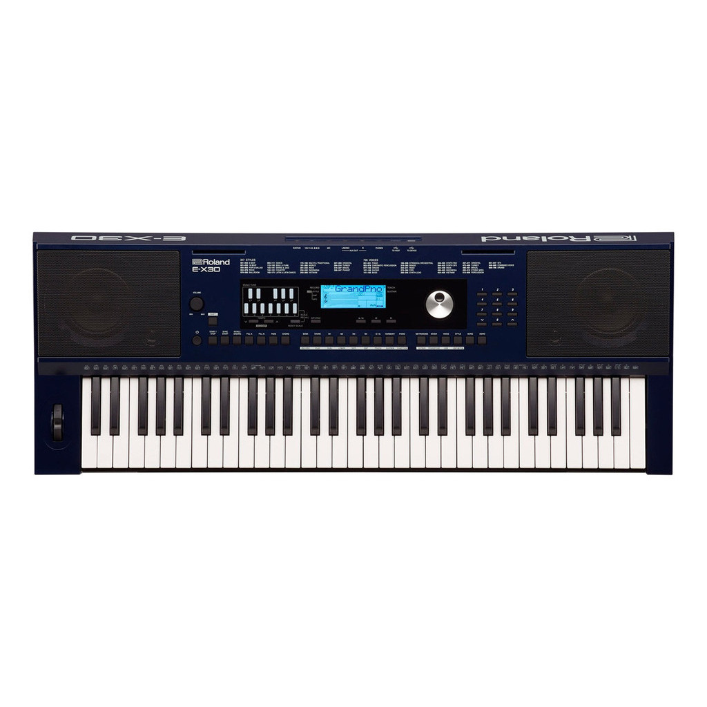 Teclado Arranjador Roland Ex30 E-x30 61 Teclas Usb Com Fonte Cor Azul 110v