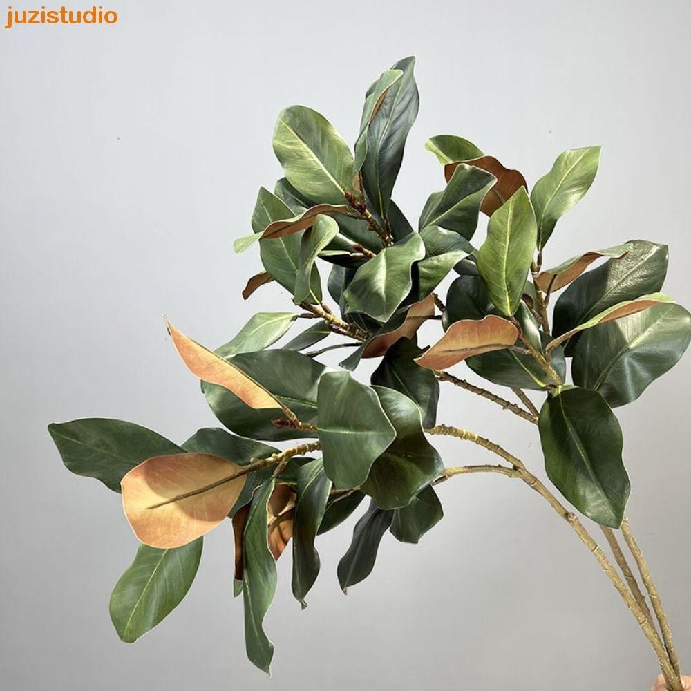 JUZISTUDIO Planta de Magnólia Artificial, 110 cm (Galho Simulado, 2 Garfos Artesanais)