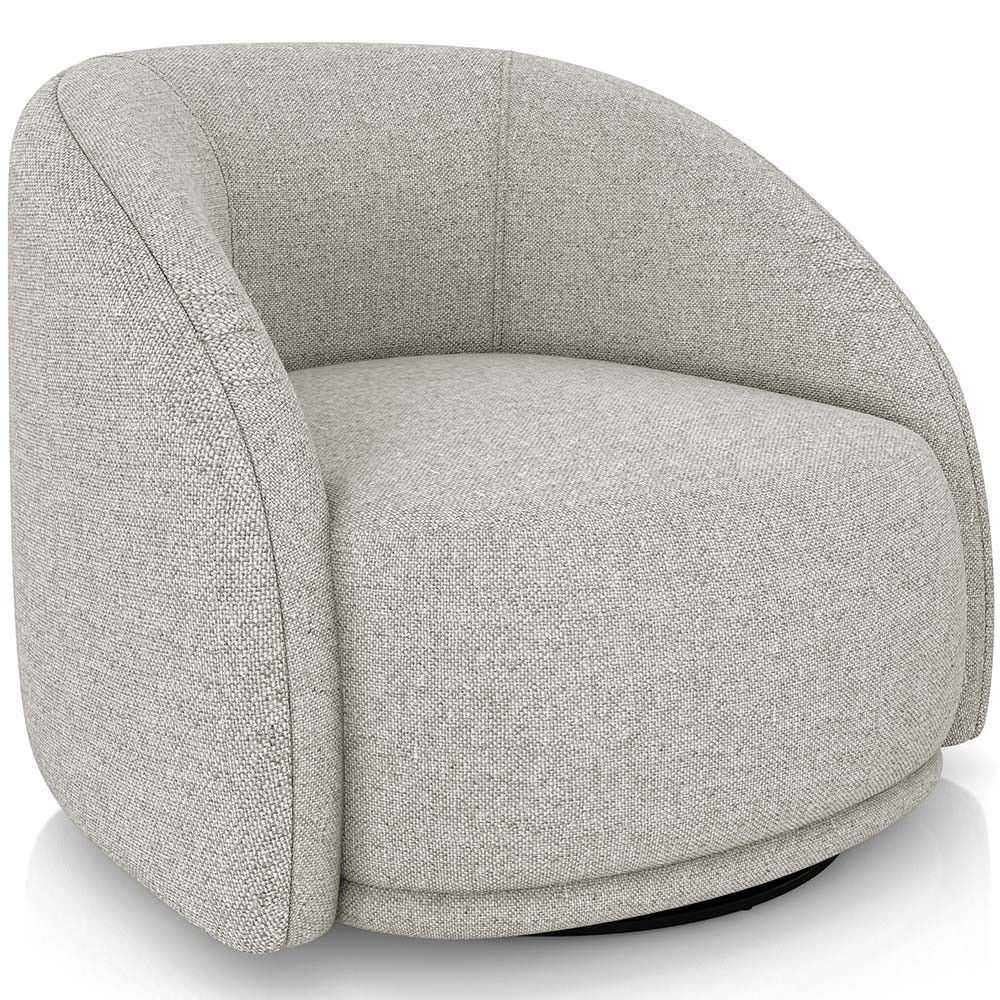 Poltrona Decorativa Giratória Angelina M03 Linho Bege - Lyam Decor - Home & Living