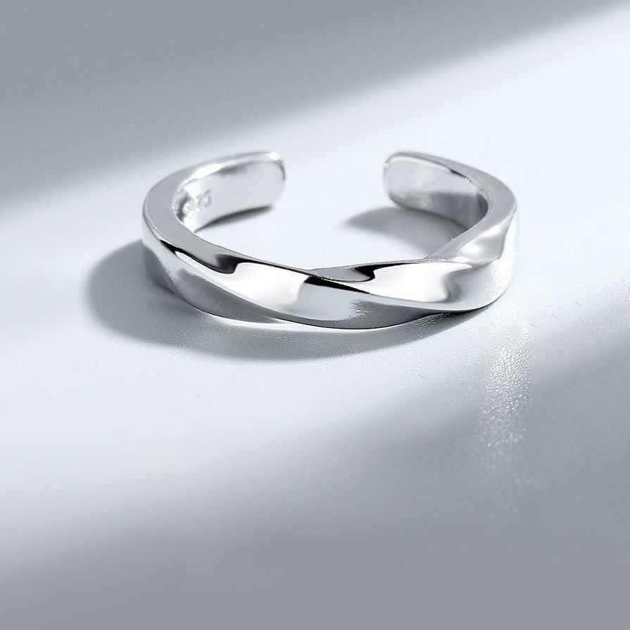Simplicidade Anel De Abertura Mobius Para Homens Mulheres Anéis Ajustáveis De Dedo Casal Jóias