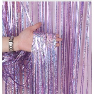 Kit com1/2/3Decoração festa ,Unidades Cortina Metalizada Holografica Franja 2x1m e evento…