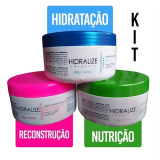 Cronograma Capilar Tratamento 3x 300g - Mascara de Hidratação, Nutrição e Reconstrução em Oferta na Shopee