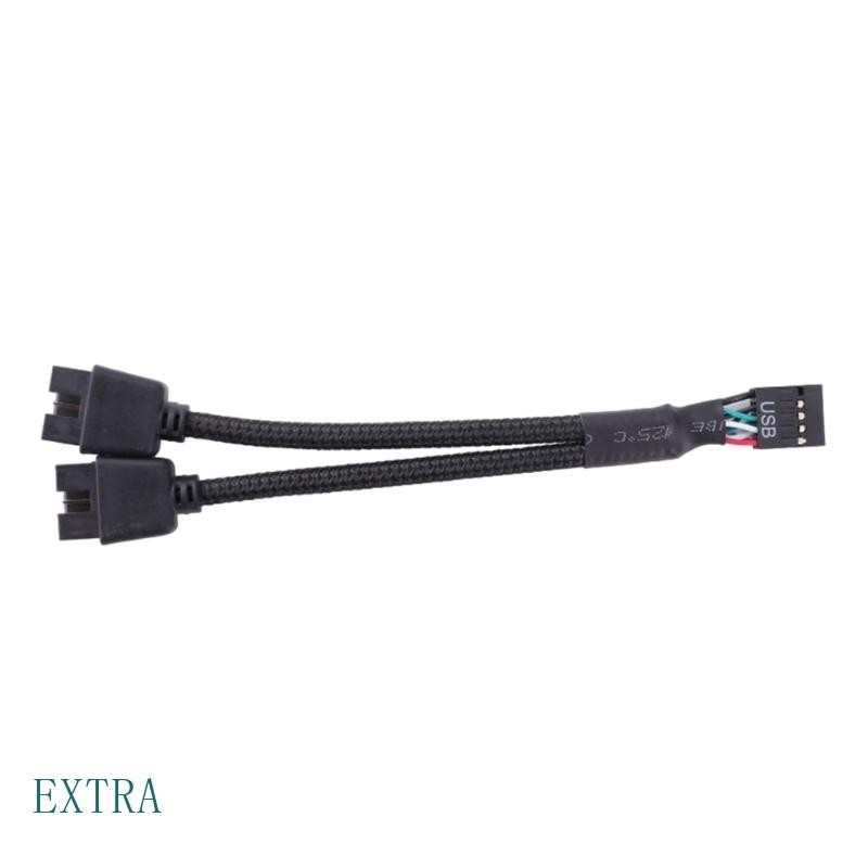 Placa USB 9Pin Header Splitter A 2 Extensão Adaptador Conectores Multilier