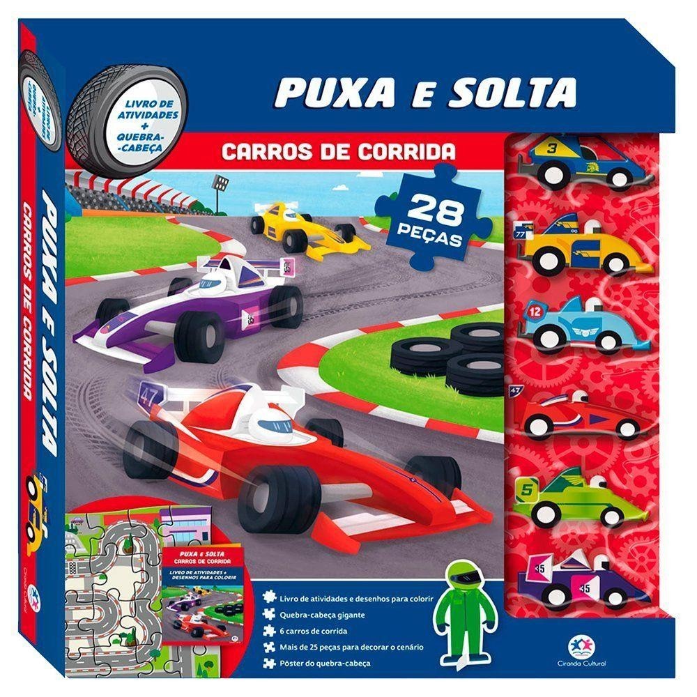 Livro Puxa e Solta Carros de Corrida - Ciranda Cultural - Books & Magazines