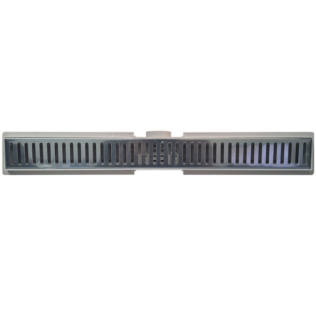 Ralo Linear Inox Vazado Tradicional Banheiro Piso Porcelanato Varanda Discreto Evita Ratos 5X50 Cm