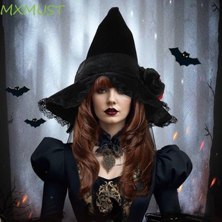 MXMUST Chapéus De Bruxa De Halloween , Boné De Feiticeiro De Flor Barroca , Chapéu De Terror , Adereços Fotográficos Par