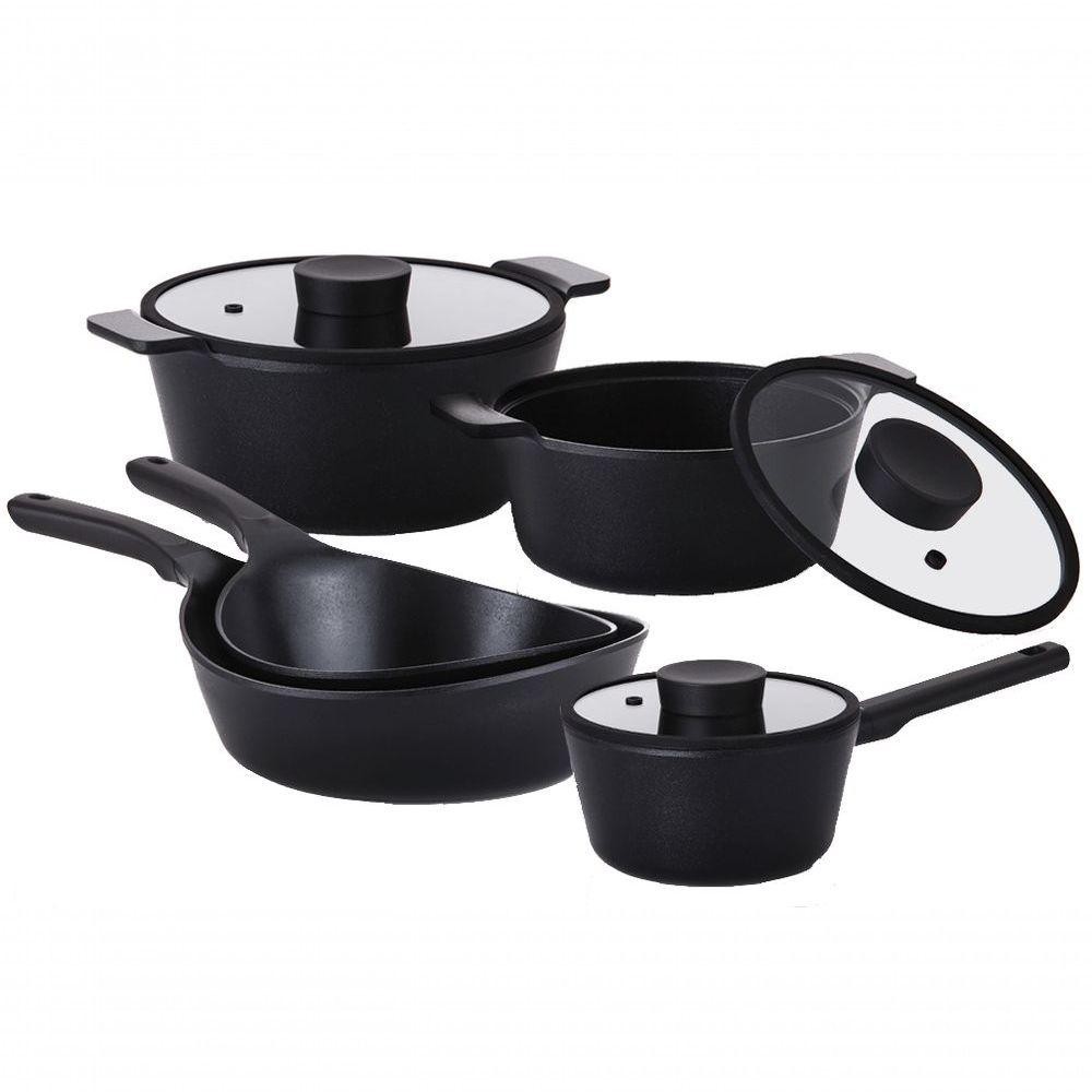 Conjunto De 5 Panelas Vulkan Em Cerâmica Para Indução Neoflam Preto em Oferta na Shopee