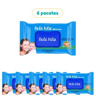 Kit 6 Toalhas Umedecidas Bebê Feliz 120 Folhas Cada Promoção em Oferta na Shopee