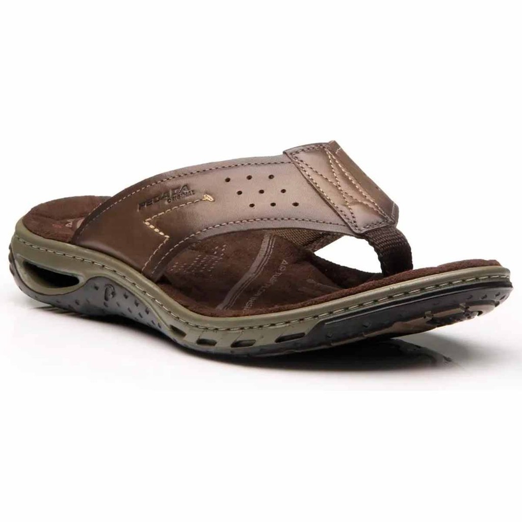 Chinelo Couro Masculino Amortecedor Original Pegada 131663