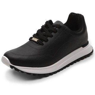 Tênis Vizzano Recortes Feminino - Preto e Branco em Oferta na Shopee